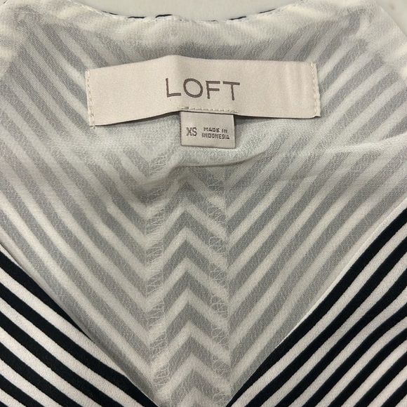 LOFT Asymmetric Stripe Racerback Blouse - Picture 3 of 5